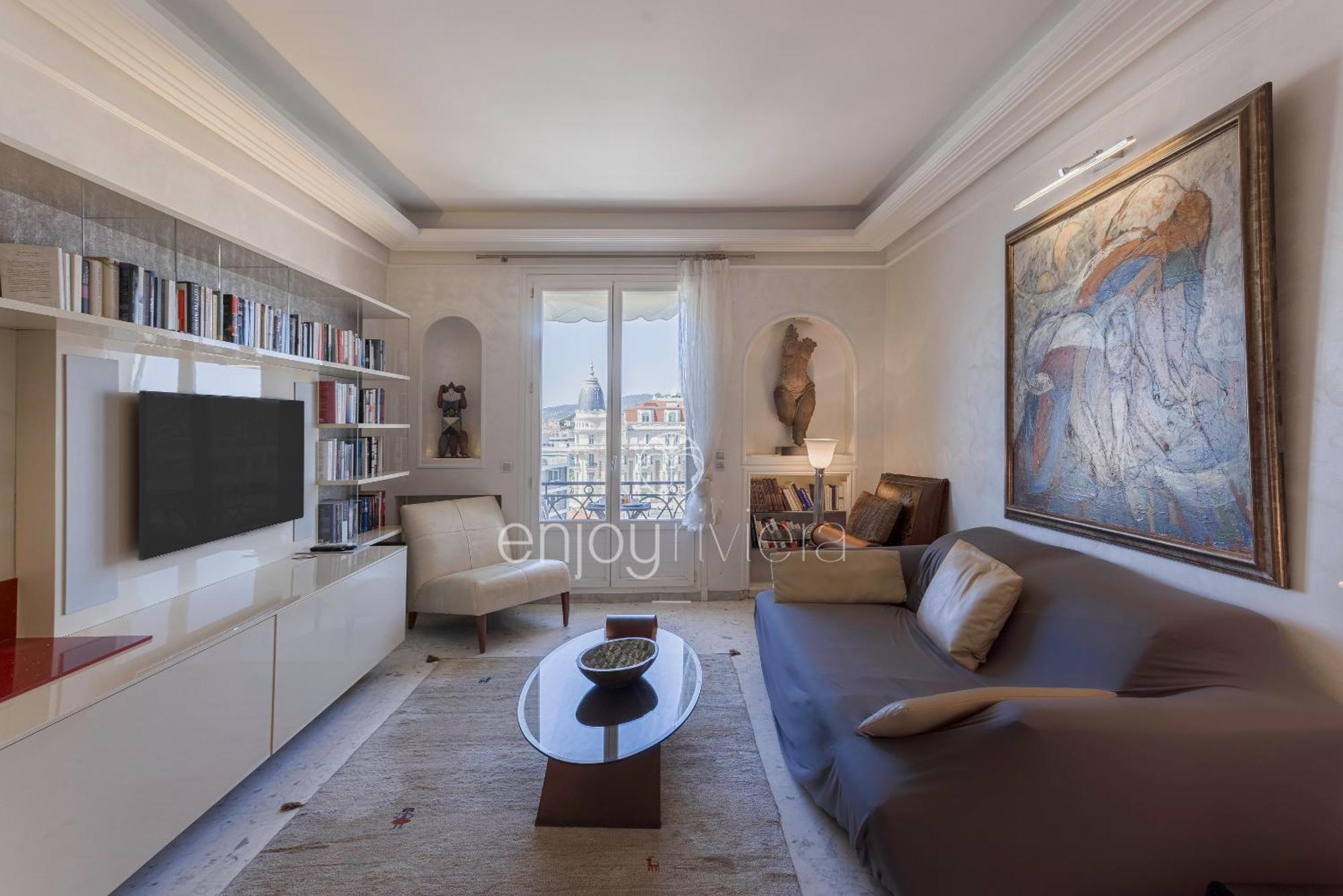 Palais Miramar Suite Art Modern - Derniere Etages Vue Mer - 75M De Confort - En Face Des Plages -Wifi - Clim Cannes Luaran gambar