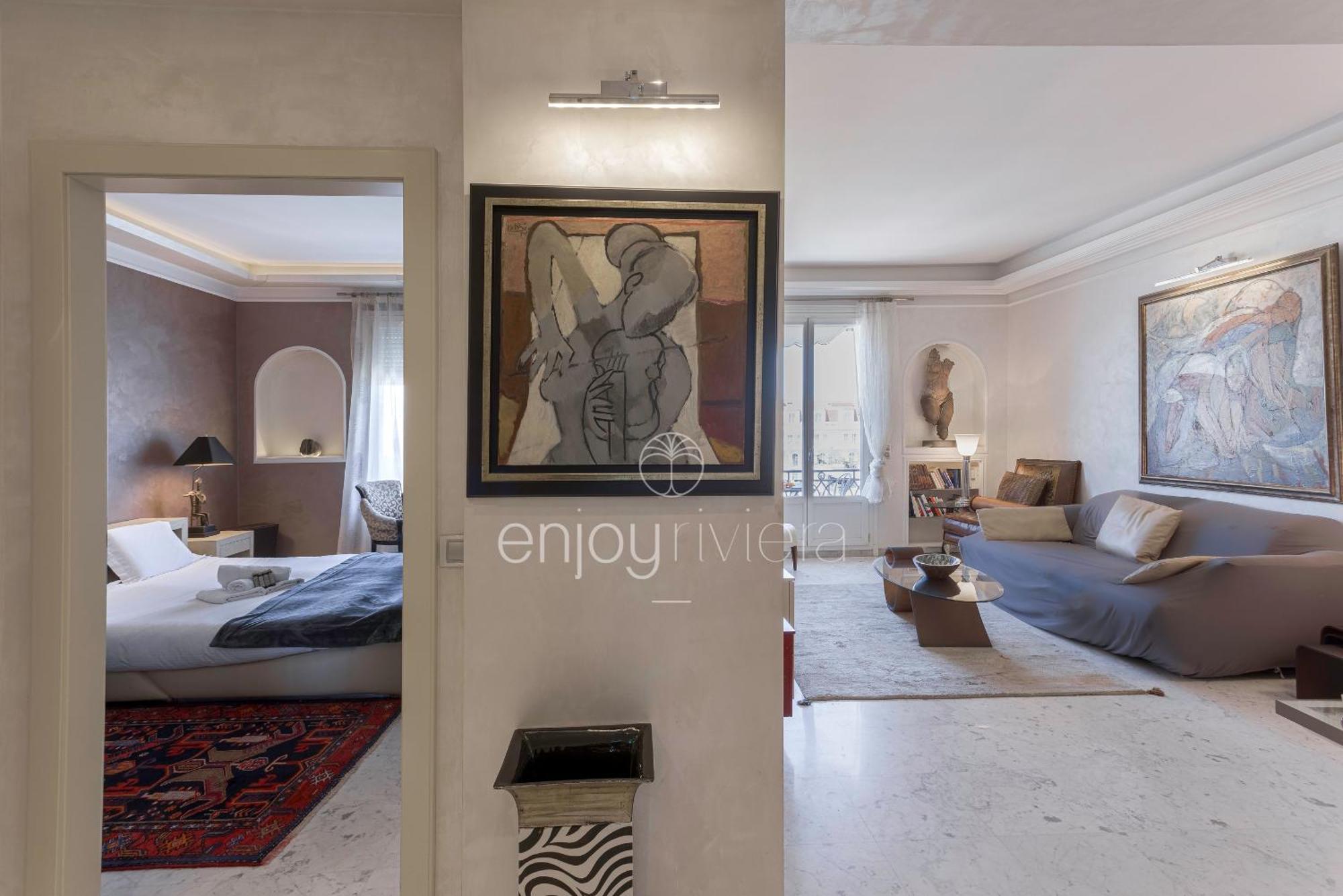 Palais Miramar Suite Art Modern - Derniere Etages Vue Mer - 75M De Confort - En Face Des Plages -Wifi - Clim Cannes Luaran gambar